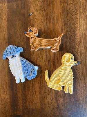 puppy themed party cookies