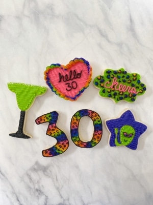 How to Decorate Lisa Frank Cookies for a 30th Birthday Idea