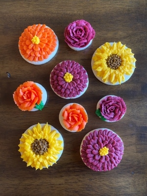 Easy Fall Flower Bouquet Cookies