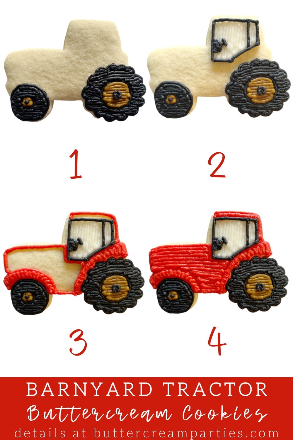 pumpkin patch sugar cookie tutorial for a barnyard tractor