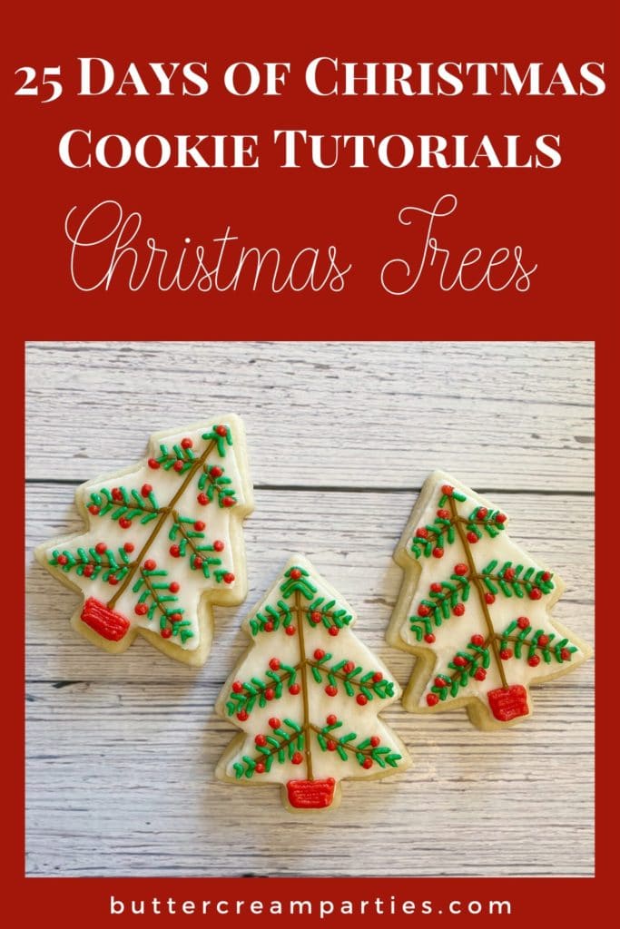 Rustic Christmas Tree Sugar Cookies