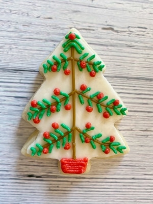 Cute Rustic Christmas Tree Sugar Cookies | Buttercream Parties