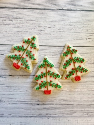 buttercream christmas tree cookies