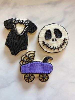 nightmare before christmas baby shower cookies