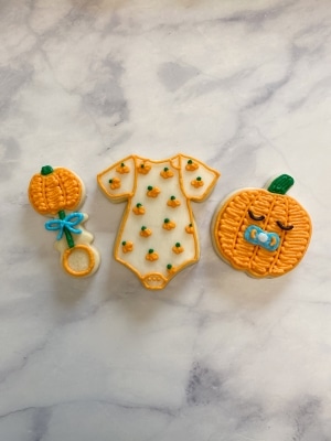 a little pumpkin is on the way cookies