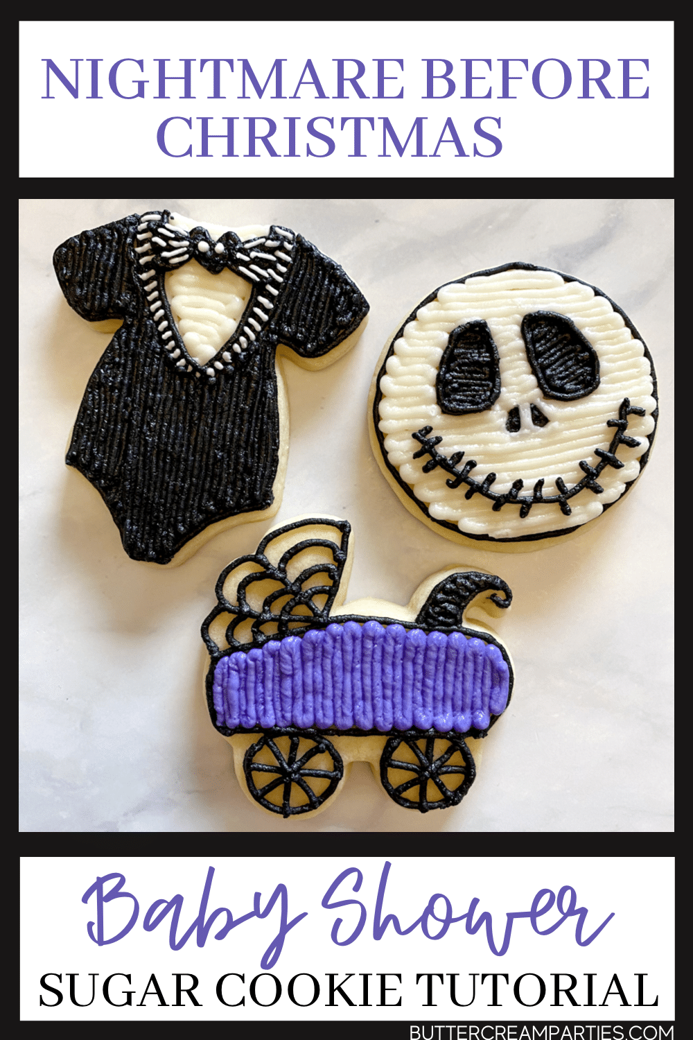 nightmare before christmas baby shower cookies pinterest pin