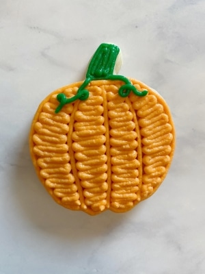 pumpkin decorated sugar cookie