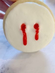 halloween vampire bite sugar cookies