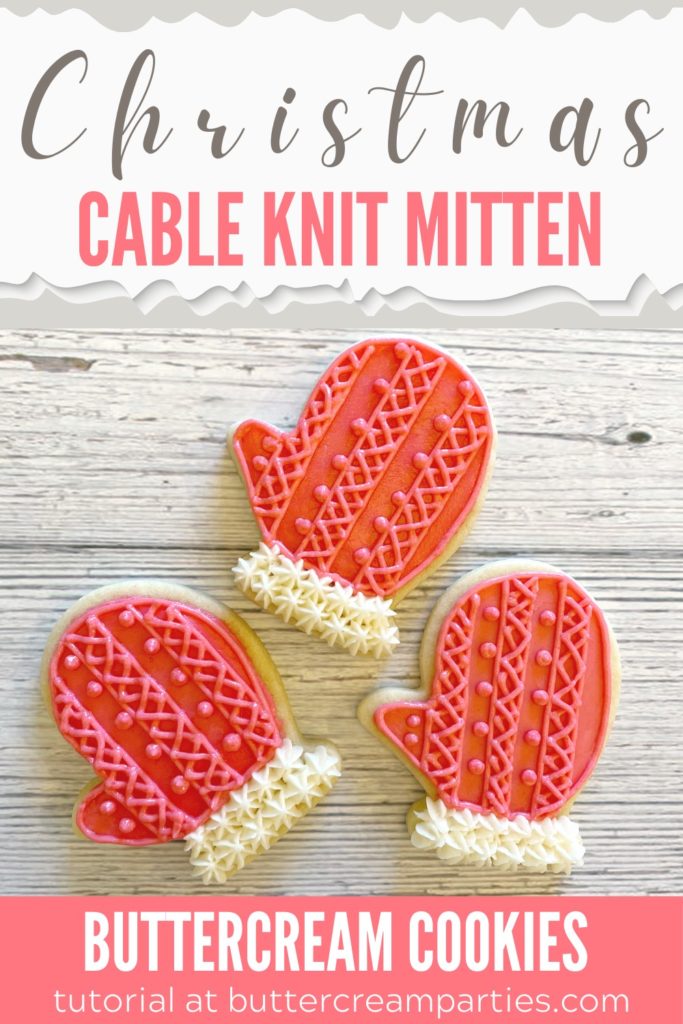 Cable Knit Mitten Buttercream Sugar Cookie Tutorial