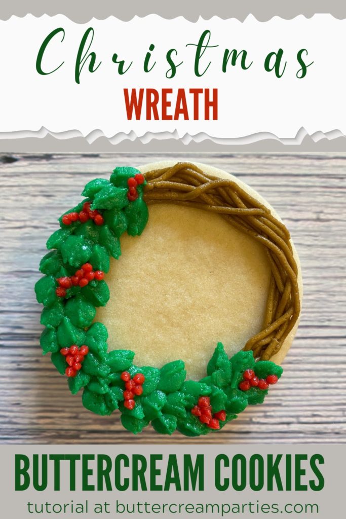Christmas Wreath Buttercream Sugar Cookie Tutorial