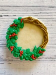 rustic Christmas wreath buttercream cookies