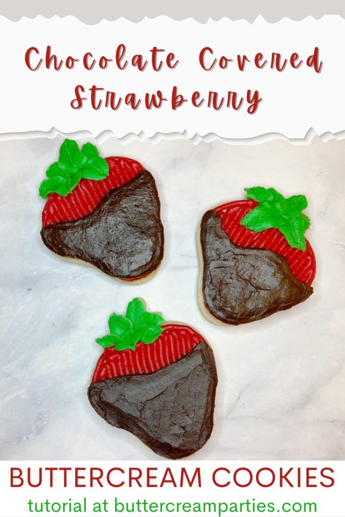 chocolate covered strawberry decorated cookies