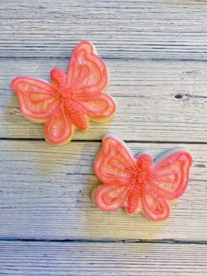 Butterfly decorated sugar cookies for a garden party