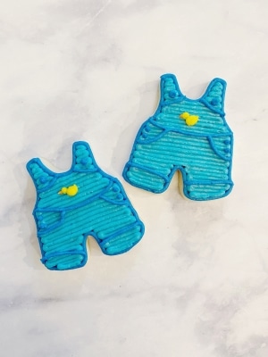 denim jean cookies baby overalls