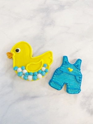 buttercream cookies for rubber ducky baby shower themes
