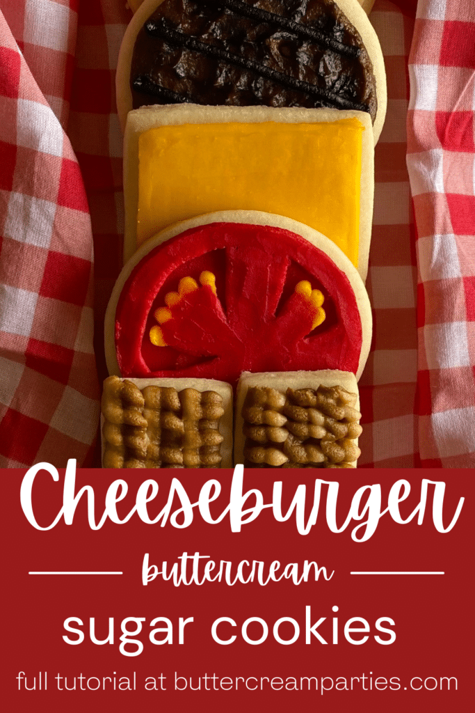 how to decorate cheeseburger cookies with buttercream