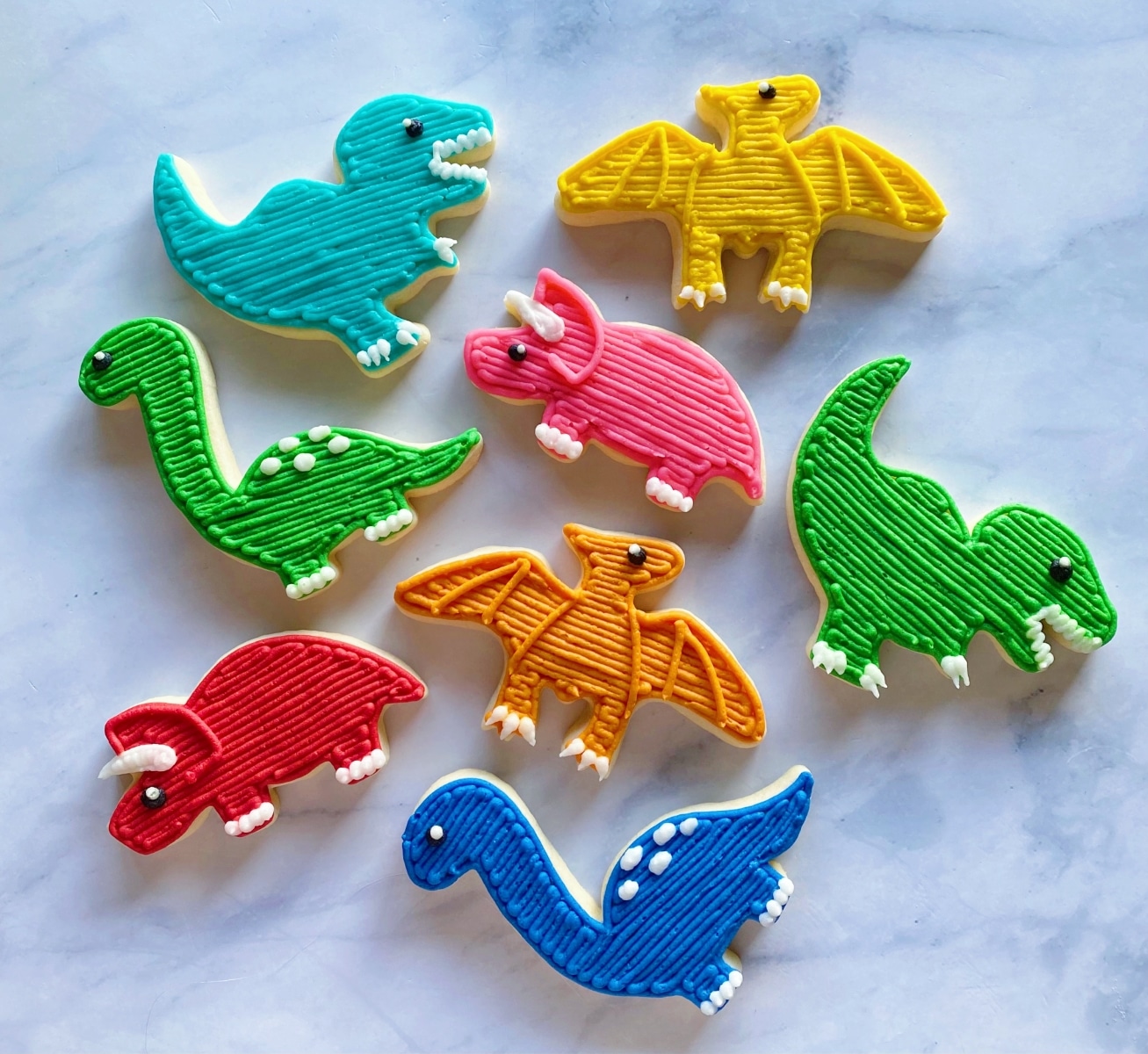 How to Decorate Dinosaur Cookies with Buttercream Frosting