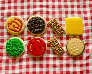 how to decorate cheeseburger cookies