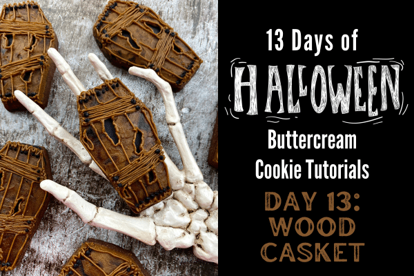 how to make buttercream look like wood for coffin cookies