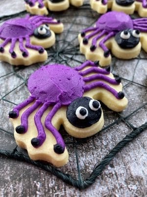 spider cut out cookies for Halloween