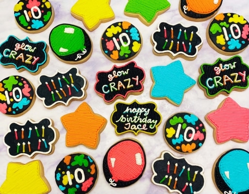 glow party cookies with buttercream icing how to tutorial