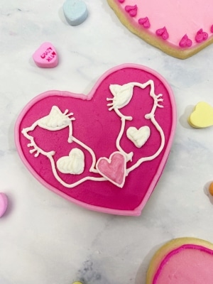 Valentine Cat Cookies