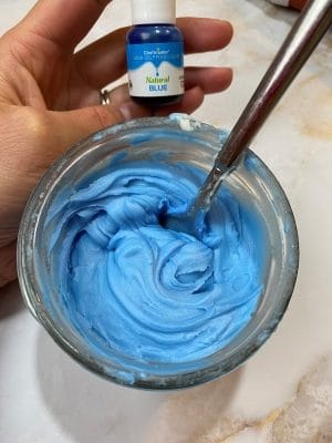 Chefmaster Liqua Gel Natural Blue Food Coloring with 5/8 of a teaspoon of dye