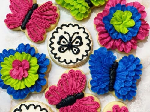 Butterfly Decorated Cookies for an Encanto Birthday Party
