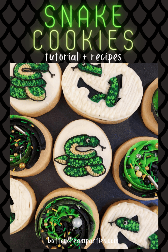 How to decorate snake sugar cookies with buttercream frosting
