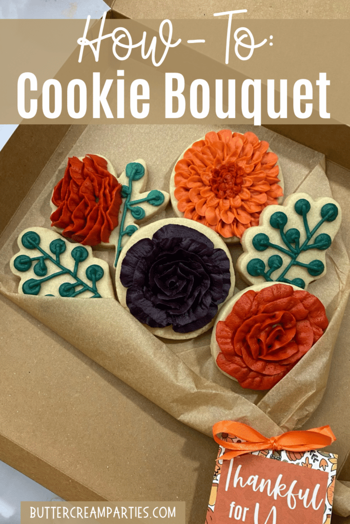 how to make a buttercream cookie bouquet