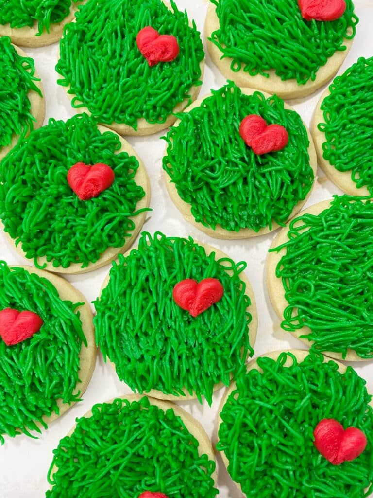 Green Grinch Sugar Cookies With Buttercream Frosting