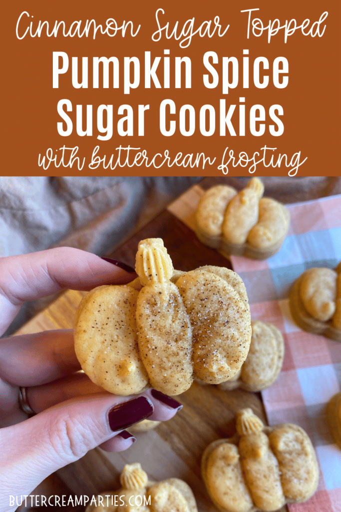 soft pumpkin spice sugar cookie recipe with buttercream frosting