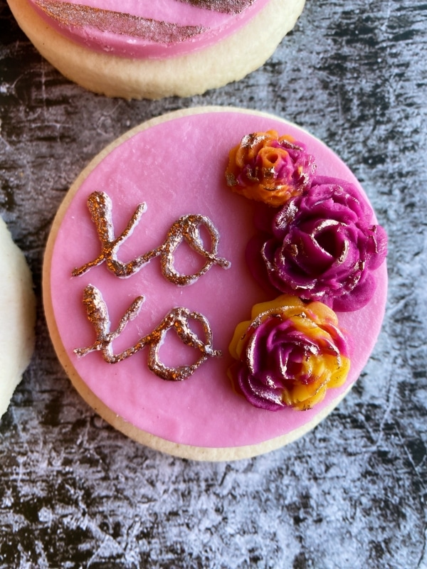 Galentines Cookies with Rolled Buttercream