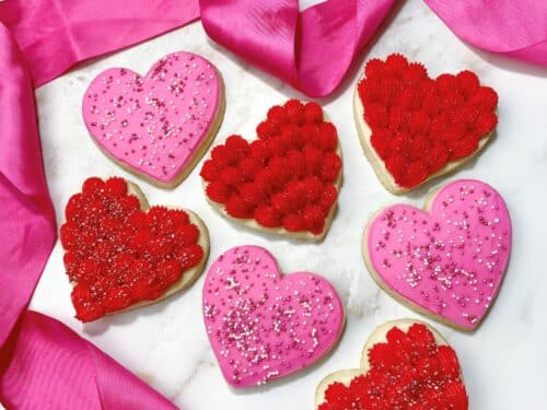 Valentine Sugar Cookies with Sprinkles
