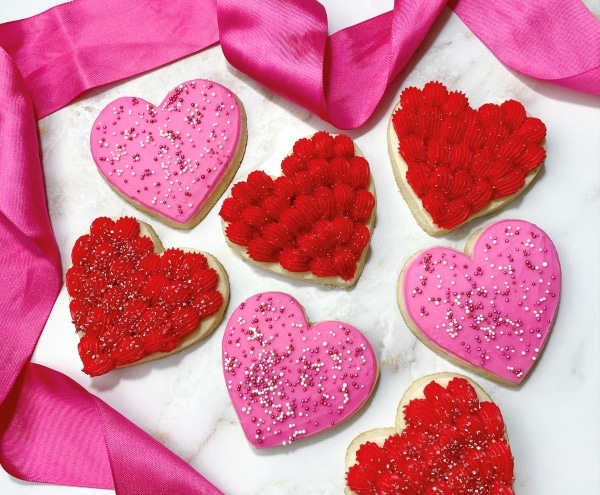 Valentine Sugar Cookies with Sprinkles in Post