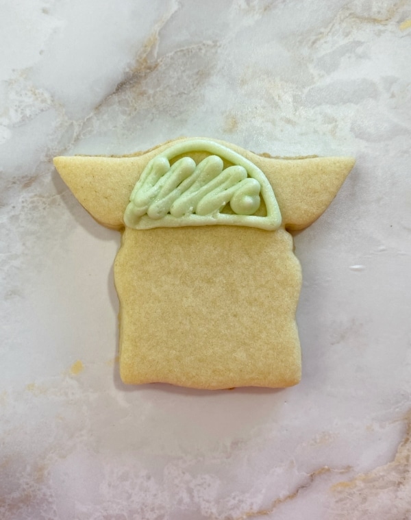 Baby Yoda Sugar Cookies Green Piped Buttercream