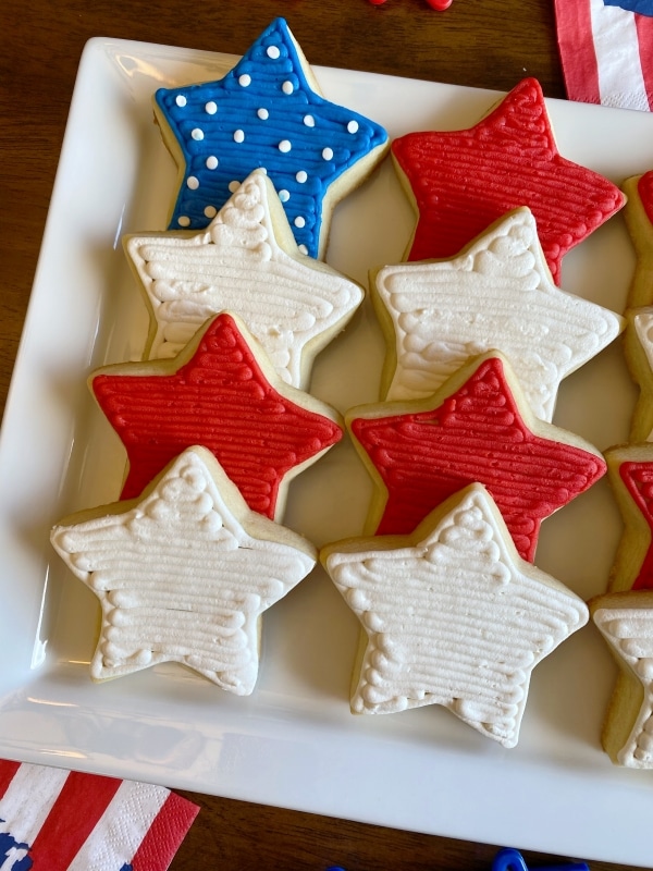 Fourth of July buttercream cookie platter