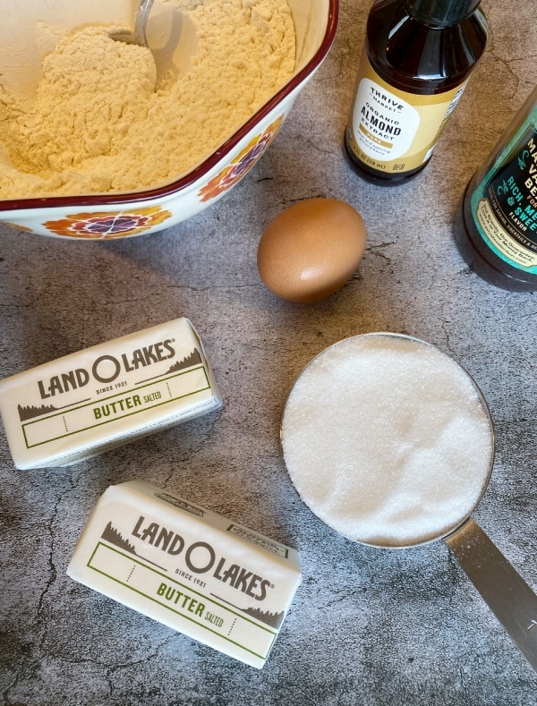 Ingredients for Almond Sugar Cookies