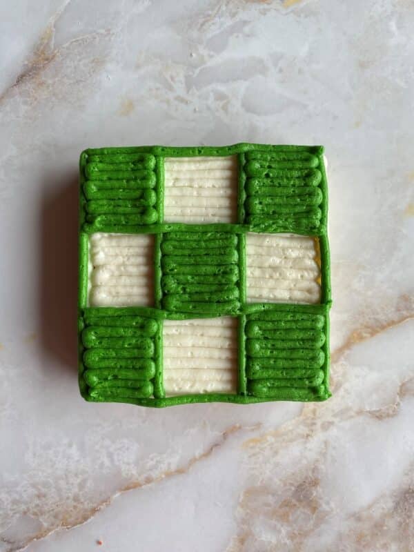 retro checkerboard cookies with buttercream