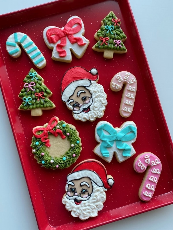 vintage santa sugar cookies