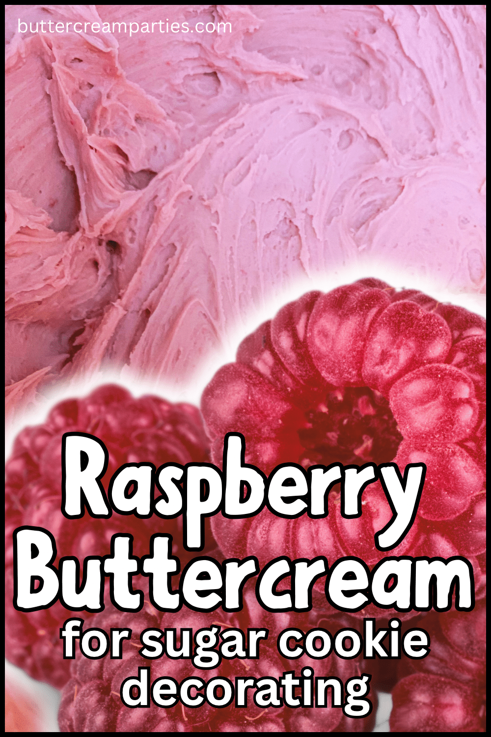 freeze dried raspberry buttercream for sugar cookie decorating