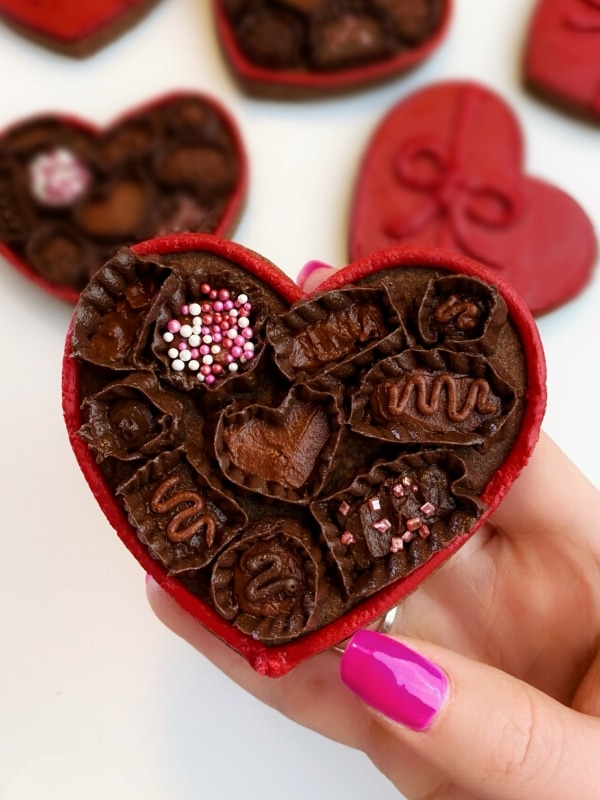 how to decorate valentine sugar cookies box of chocolates