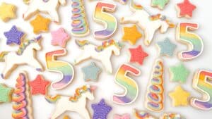 unicorn cookies with buttercream frosting