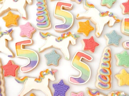 unicorn cookies with buttercream frosting