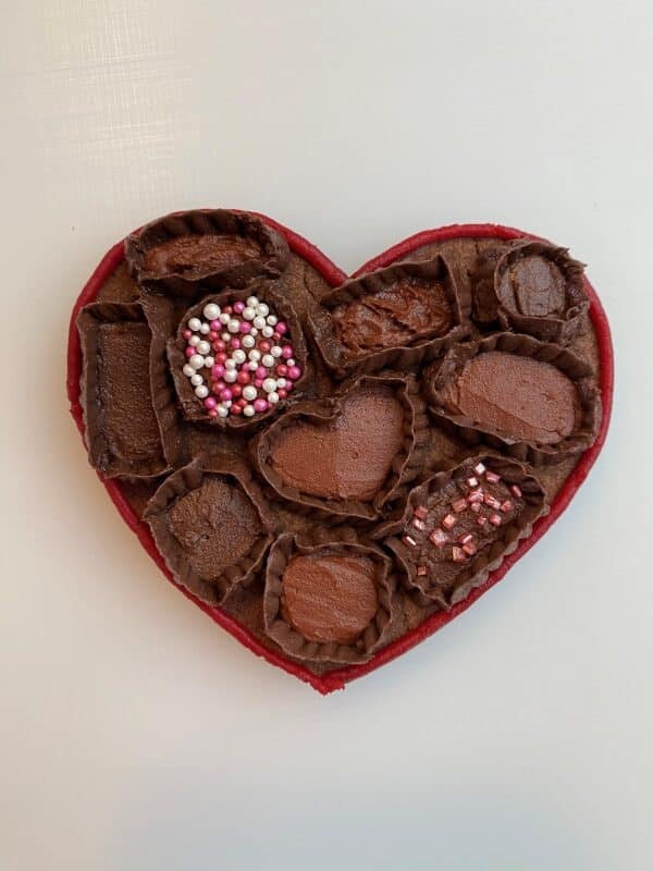 valentine sugar cookies box of chocolates