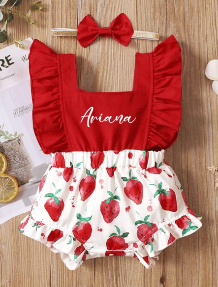 berry first birthday party romper