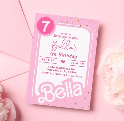 Barbie birthday party invitations