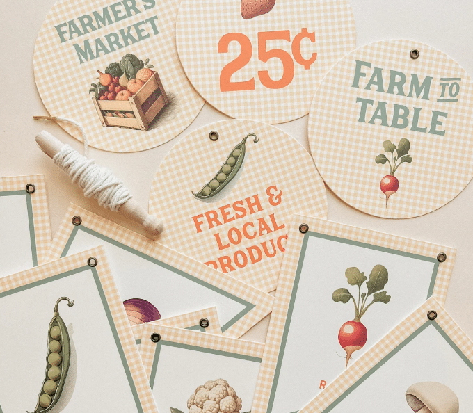 farmers market baby shower decor
