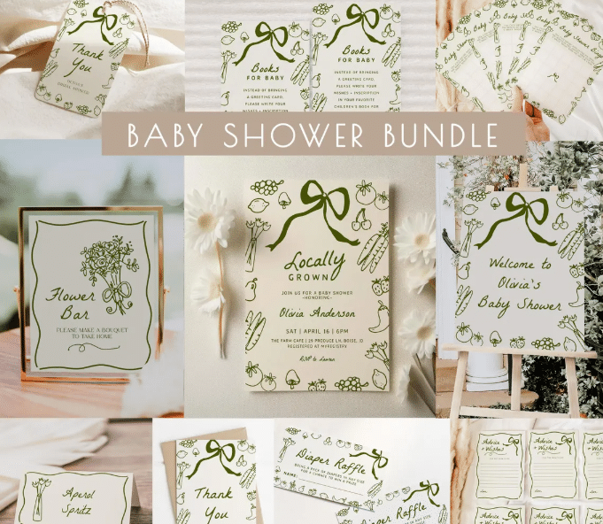 locally grown baby shower theme decorations