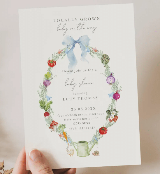 locally grown baby shower theme